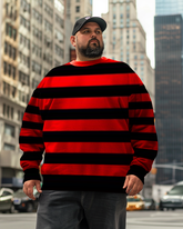 Sweat-shirts et pantalons à rayures noires et rouges pour hommes, grande taille